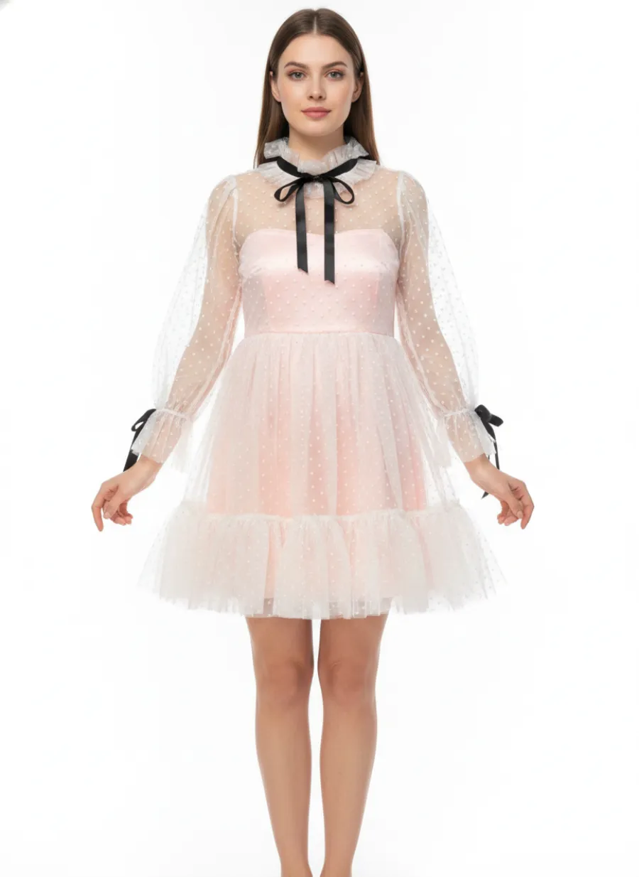 Front model shot of the dress